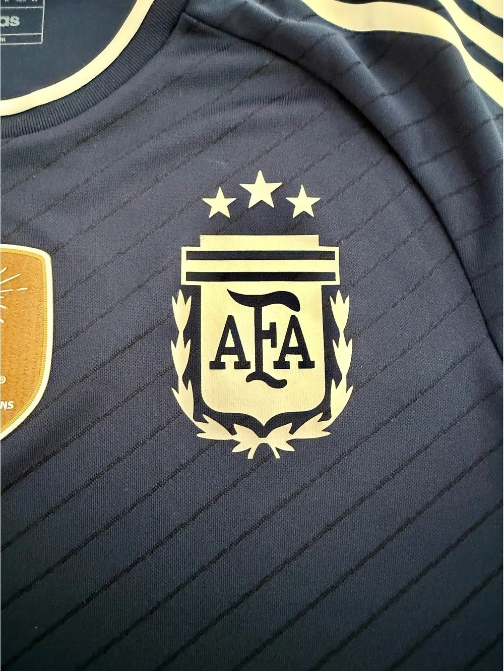 Messi Argentina Adidas Blue and Silver details Large